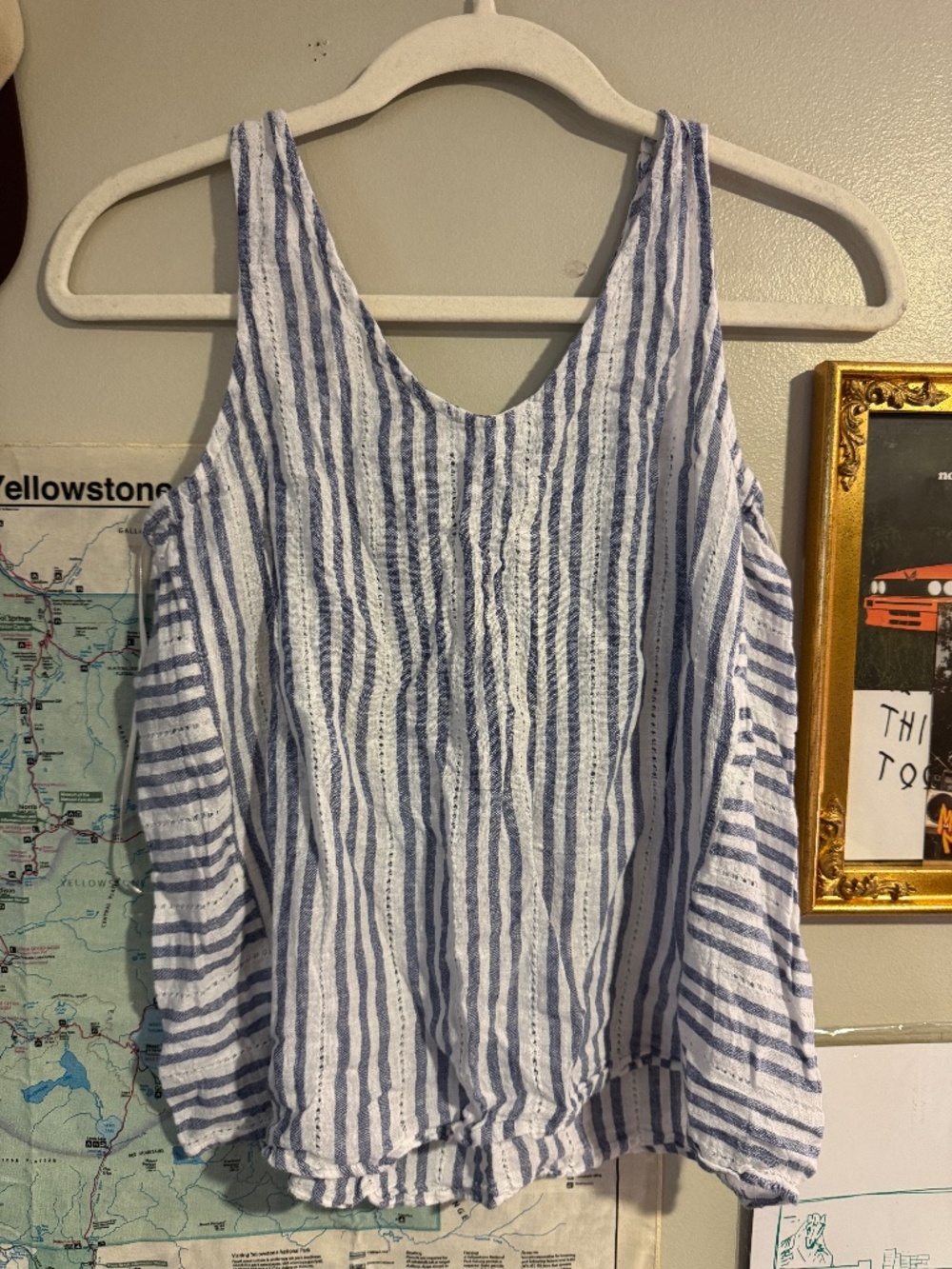 Blue and White Striped Tank
